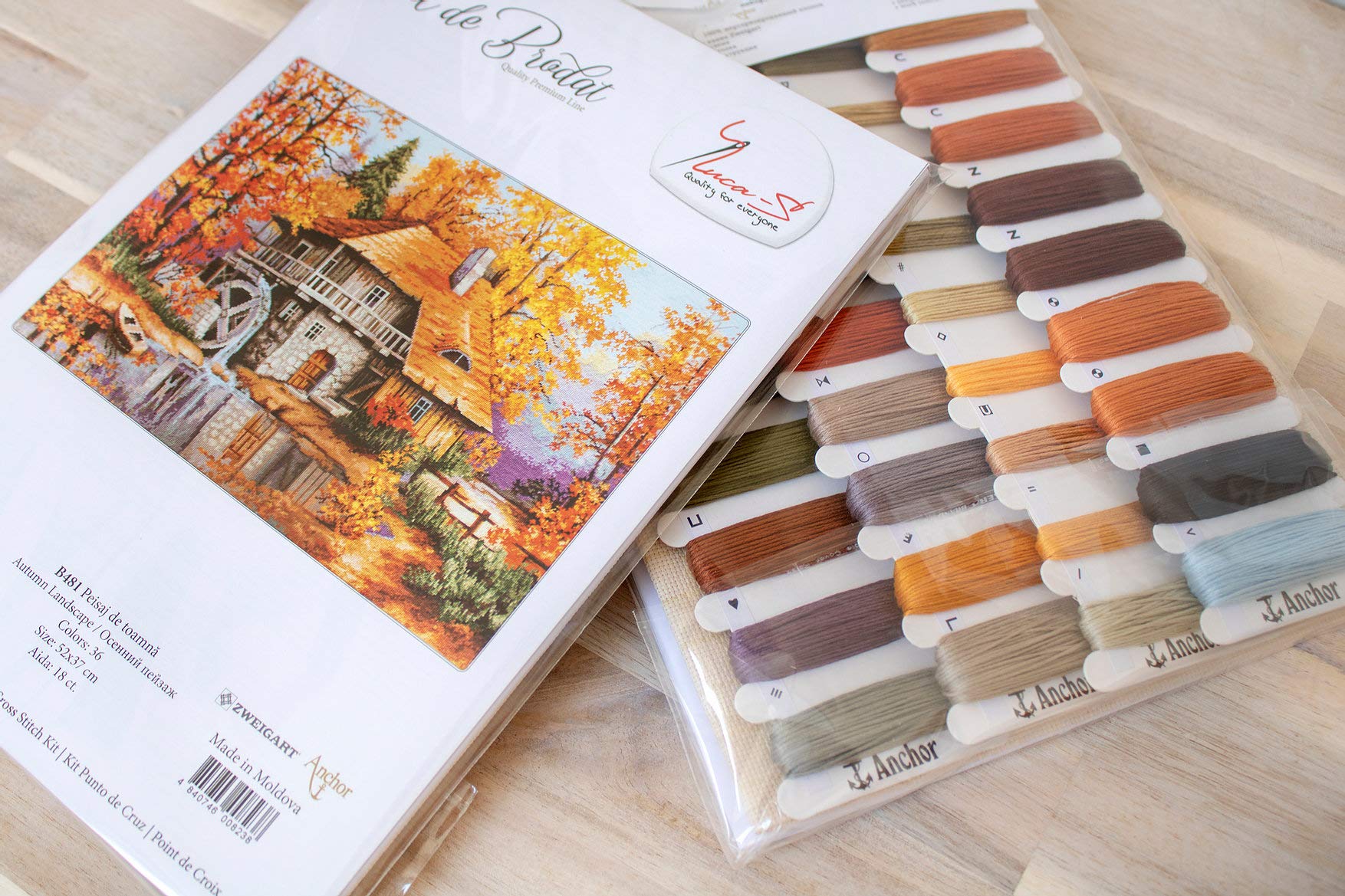 Luca-s社、クロスステッチキット Amazon | クロスステッチキット 秋の風景 Luca-s B481 心地よい森の